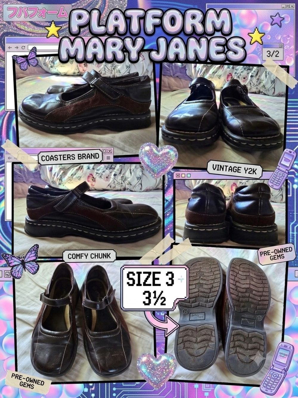 Coasters Vintage Y2K Chunky Platform Mary Janes Youth 3.5 / Women's 5 - 5.5